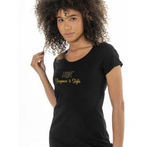Leone Chic Gold vestido largo estilo camiseta de algodón elástico
