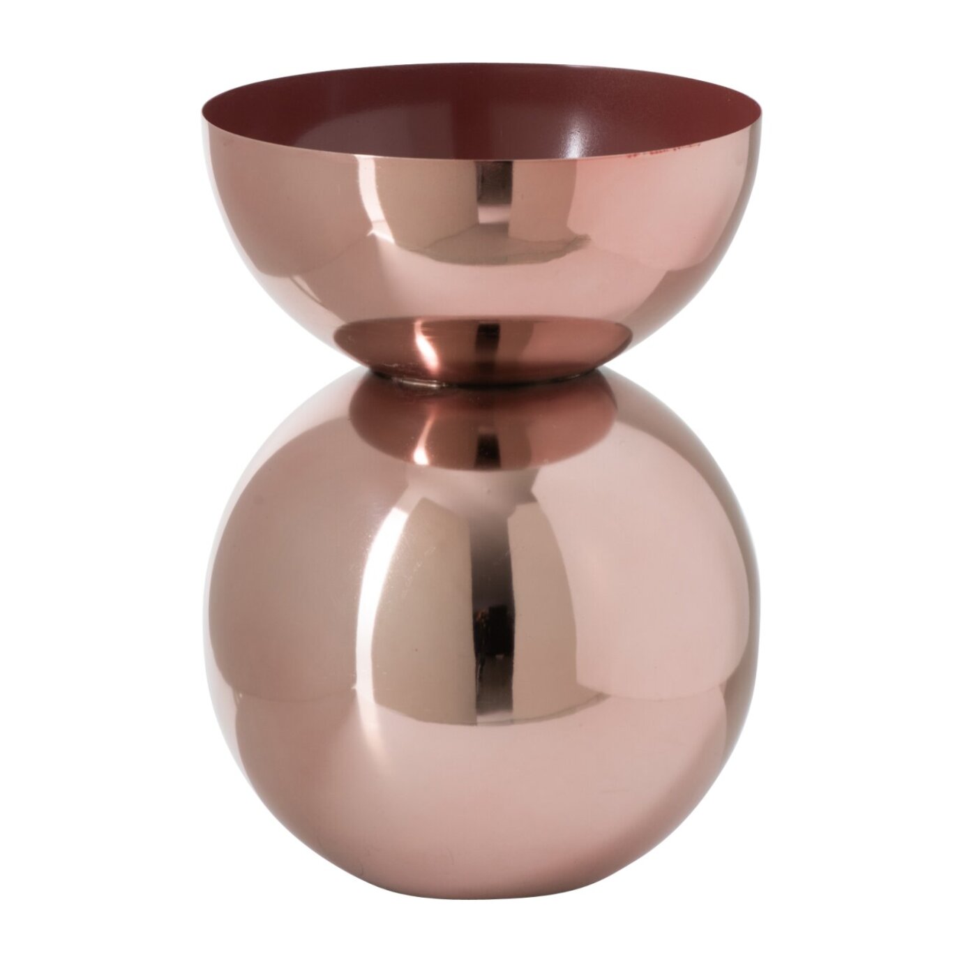J-Line Vase brillant rond - métal - cuivre - small