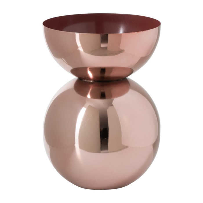 J-Line Vase brillant rond - métal - cuivre - small