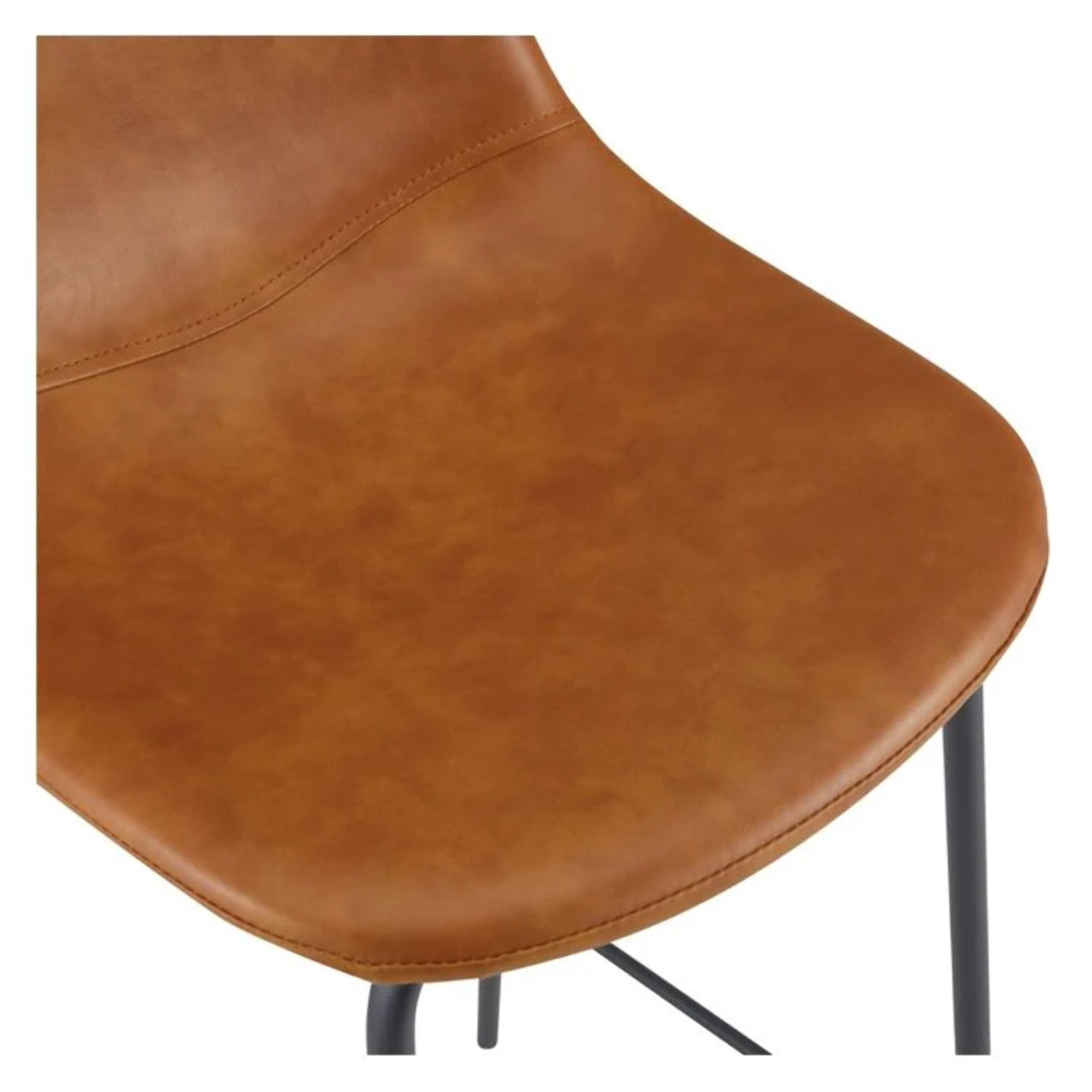 Lot de 2 chaises de bar 75 cm en cuir synthétique camel - Henrik