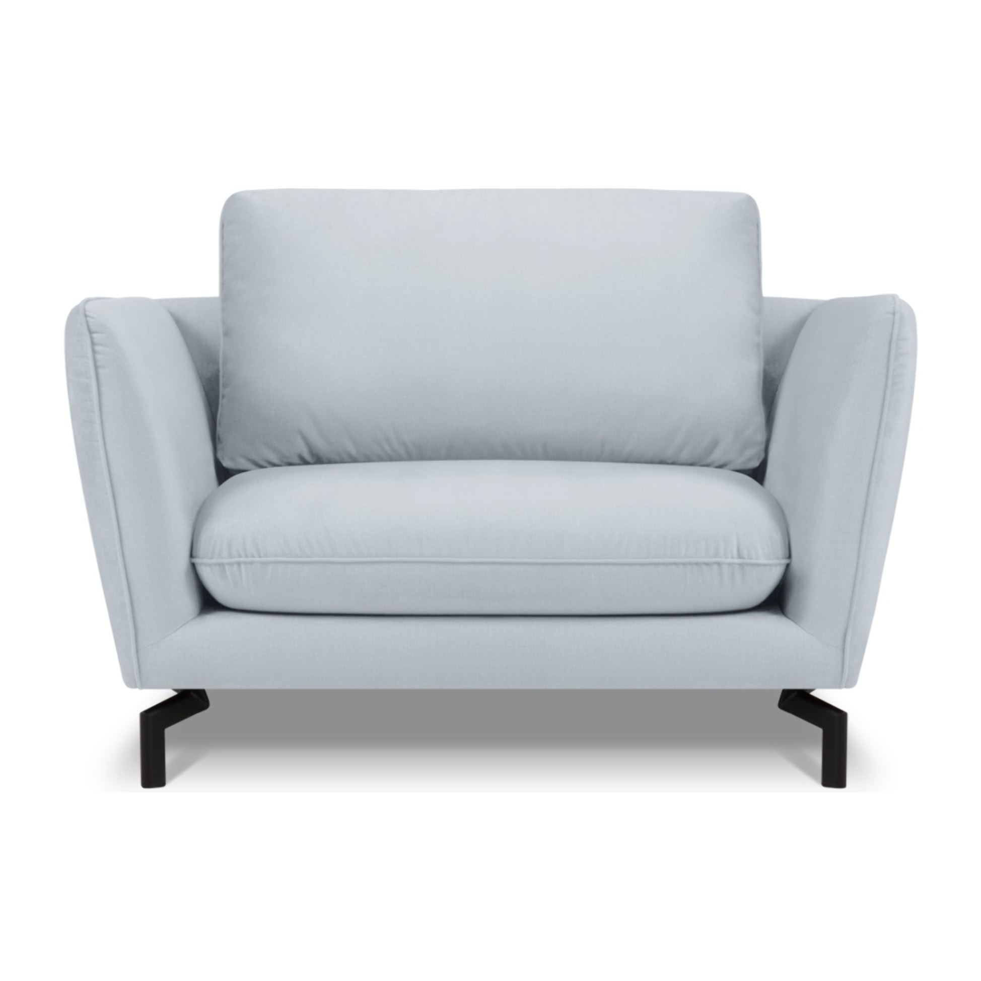 Fauteuil xl "Podium" en velours bleu clair