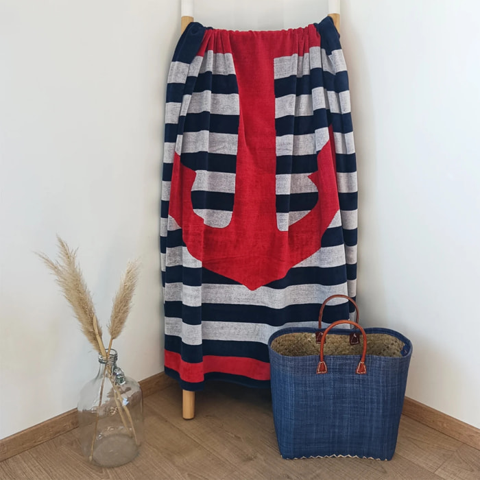 Serviette de plage éponge velours Jacquard - Conigli - 140x180cm - 400g/m²