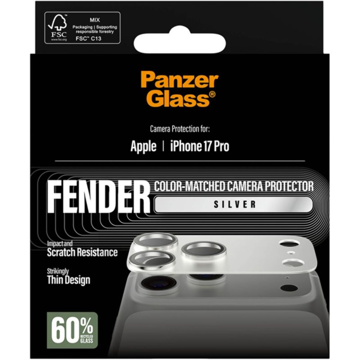 Protège objectif PANZERGLASS iPhone 17 Pro protège objectif Silver