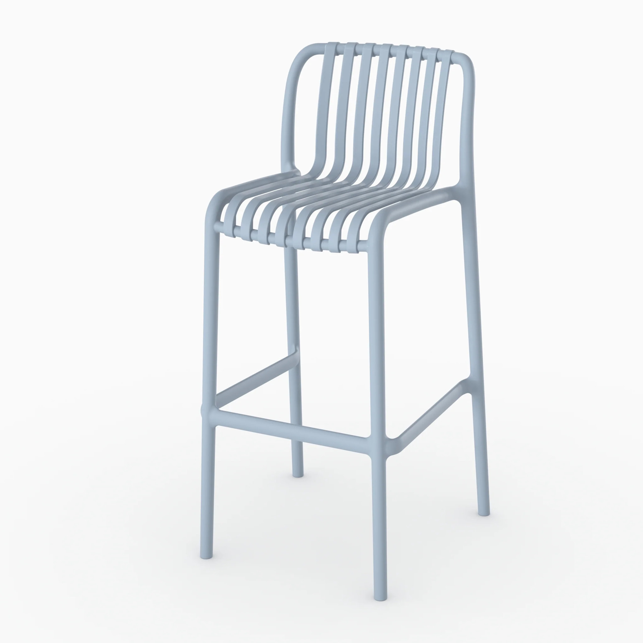 Lot de 2 chaises de bar de jardin 76 cm en plastique bleu pastel - Duli