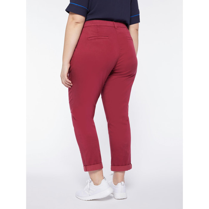 Fiorella Rubino - Pantalones chinos de TENCEL™ - Burgundy