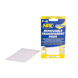 Pastilles auto-adhésives HPX transparentes enlevables sans résidu de colle - HT2525