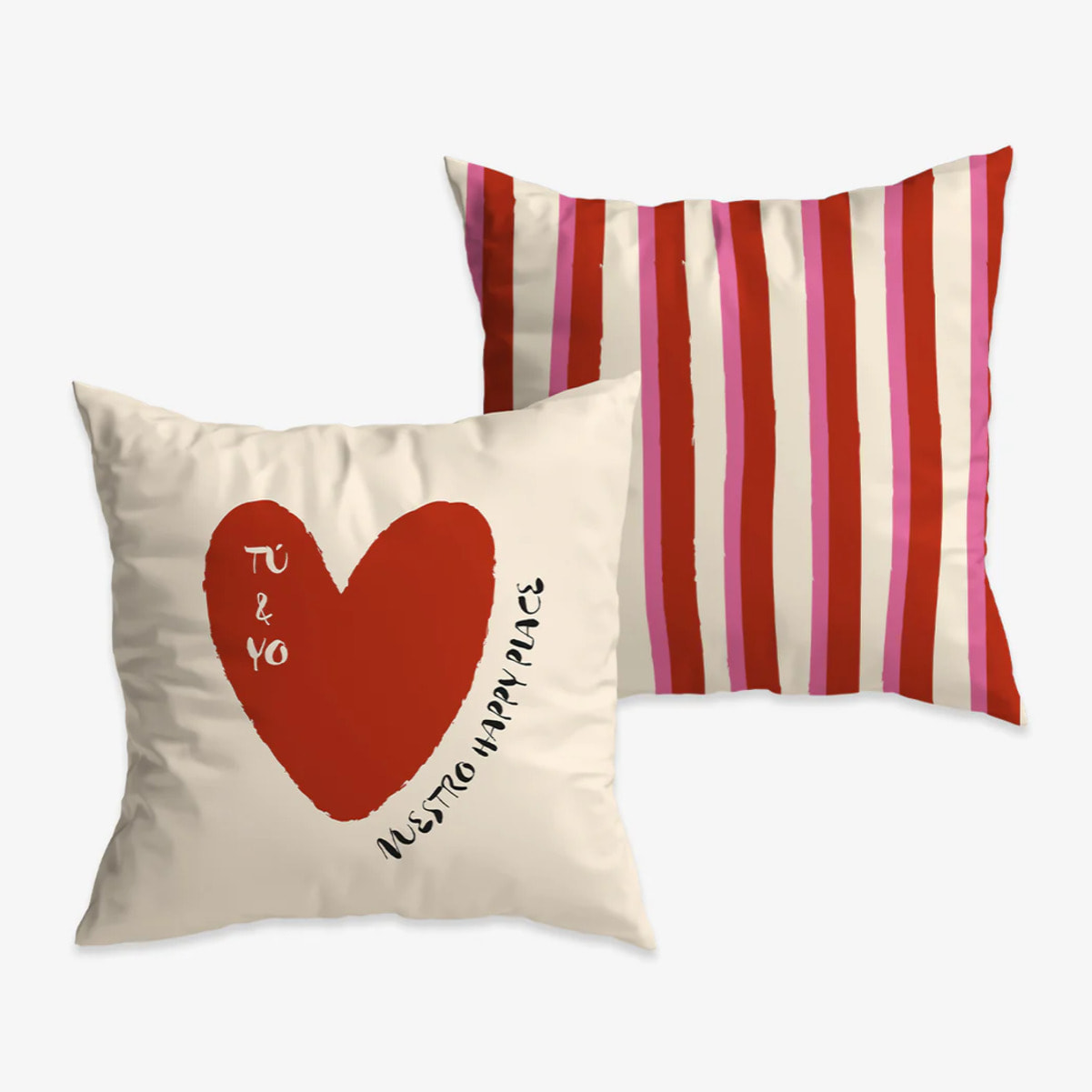 Funda de cojín "Tú y yo. Nuestro happy place"