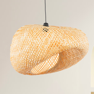Suspension Design Bambou Naturel, 47x58 cm, Style Bohème