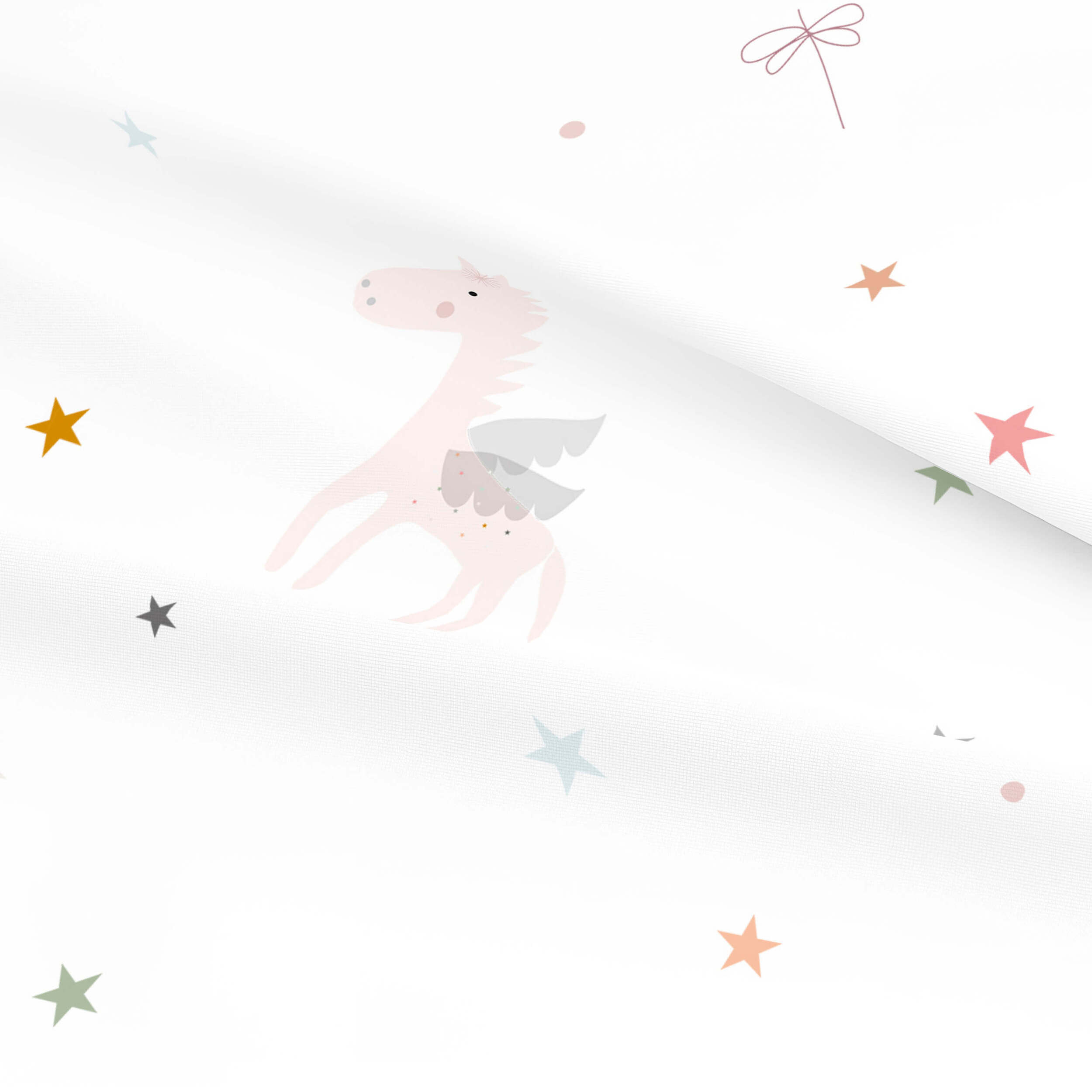 Juego de Sábanas Estampadas - Infantil - Incluye 1 Funda de Almohada - 100% Algodón - Pegaso Mágico Reverso