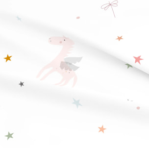 Juego de Sábanas Estampadas - Infantil - Incluye 1 Funda de Almohada - 100% Algodón - Pegaso Mágico Reverso