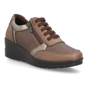 Zapatillas de cuña con cremallera lateral para mujer