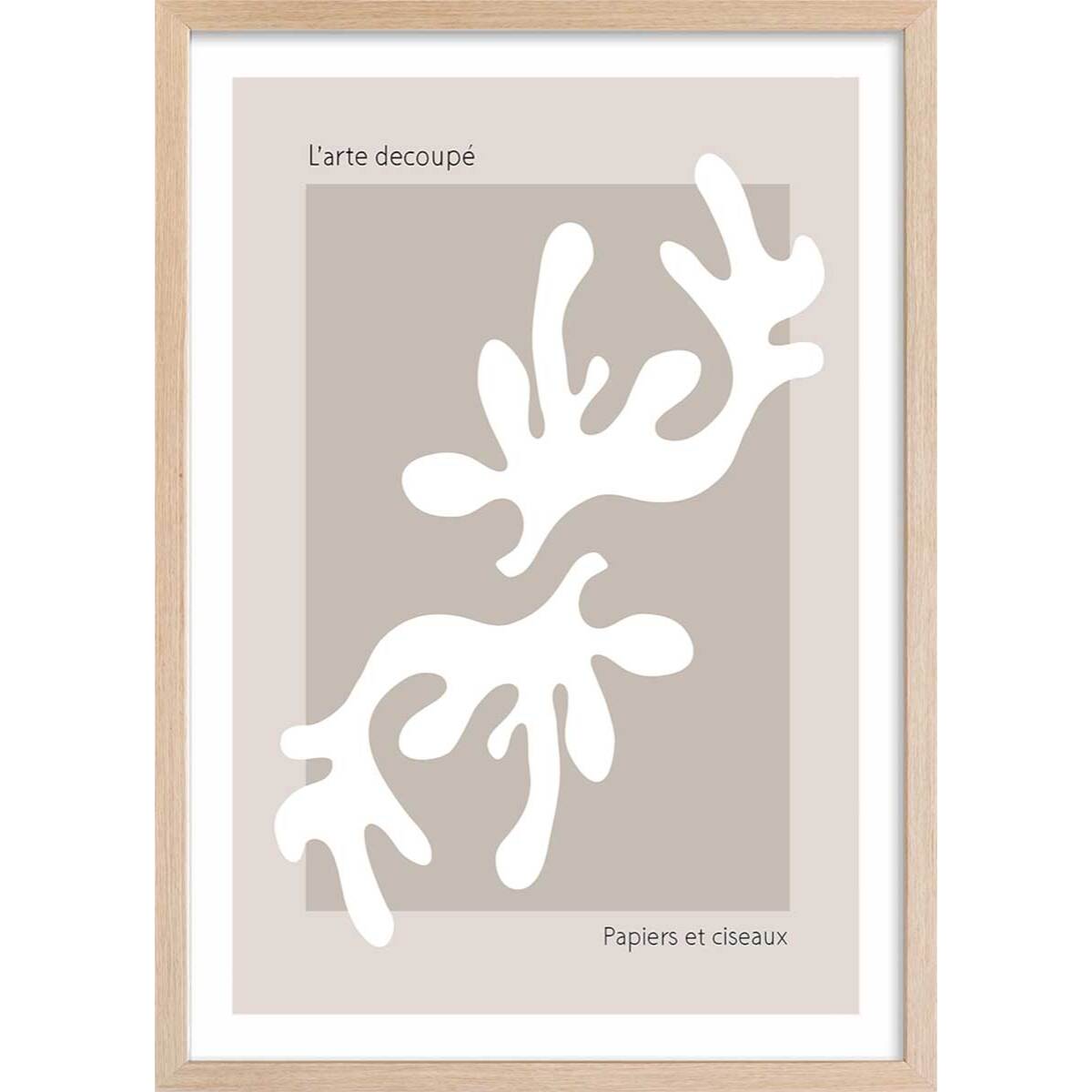 Affiche  papiers et ciseaux Affiche + cadre en bois - Chêne