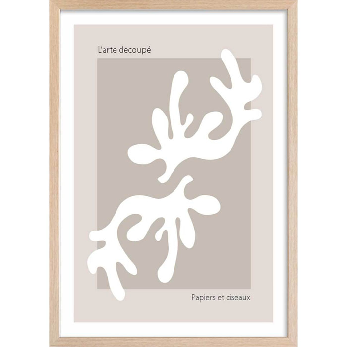 Affiche  papiers et ciseaux Affiche + cadre en bois - Chêne