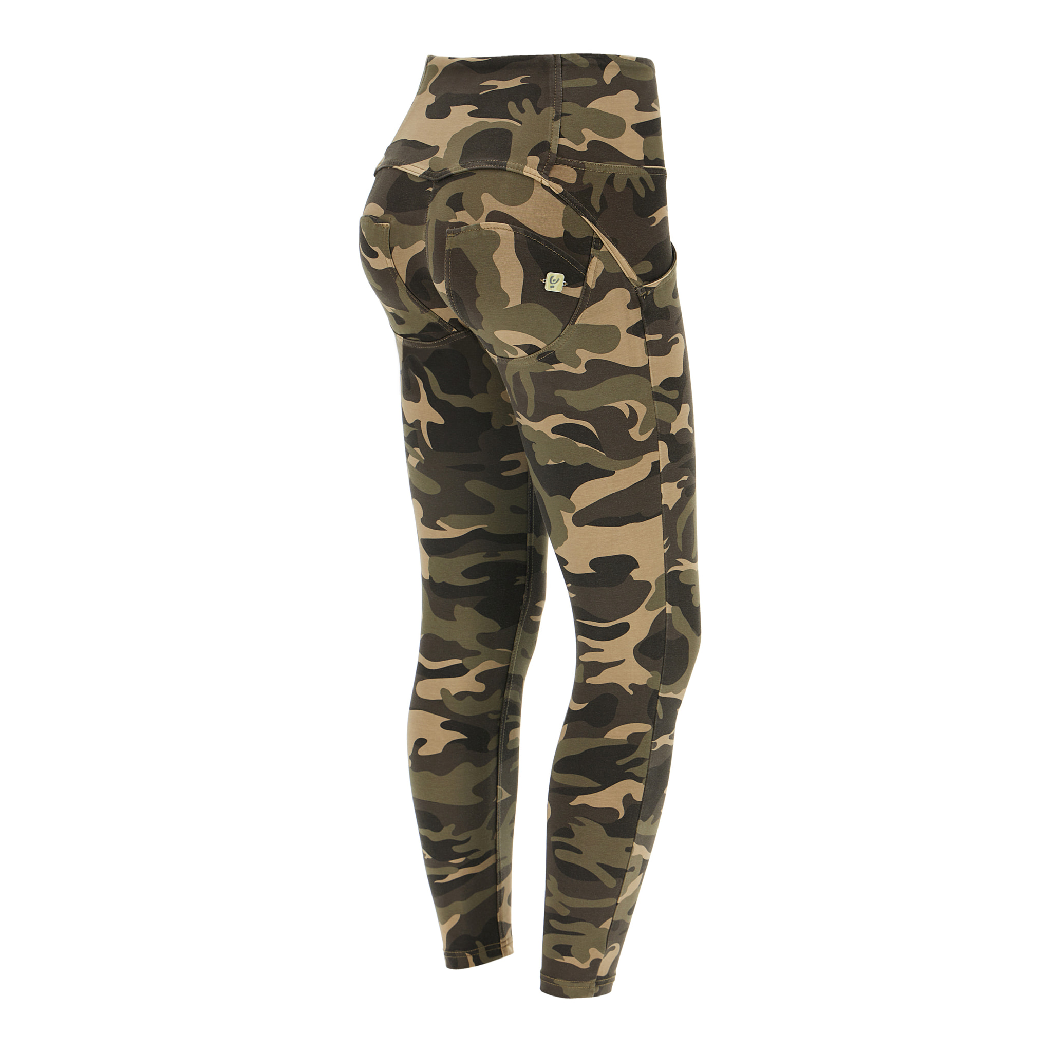 Pantaloni push up WR.UP® 7/8 vita alta in cotone camouflage