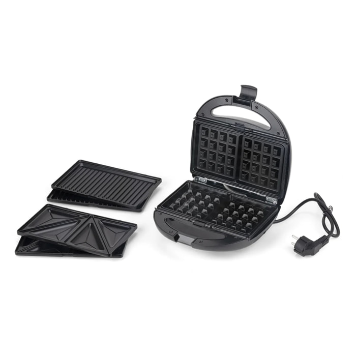 Appareil 3 en-1 : gaufres, croque-monsieur & grill