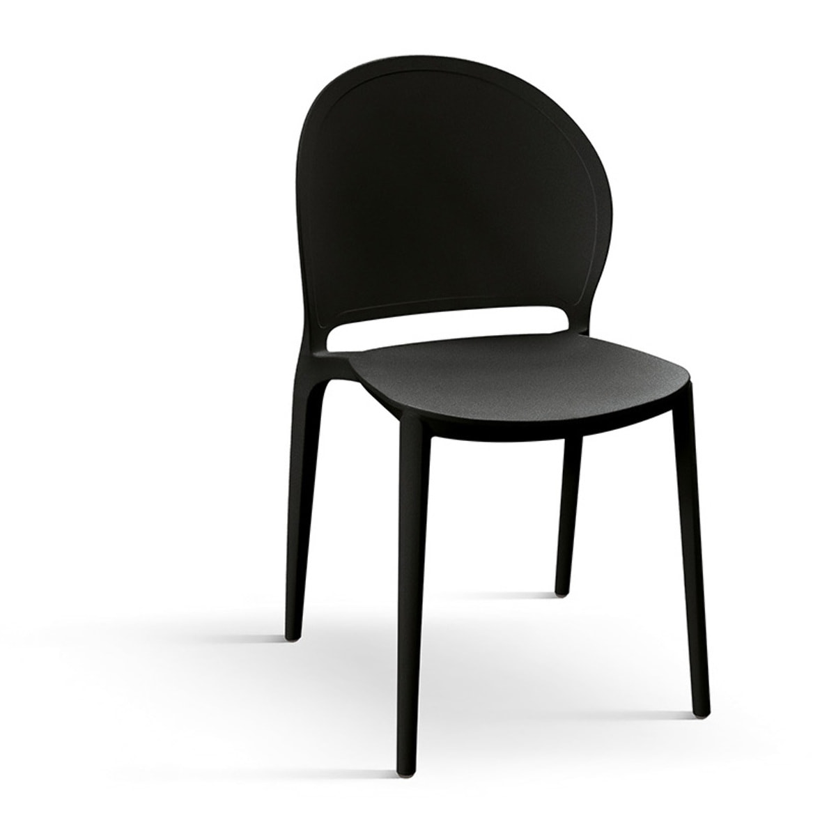 Set di 4 sedie MARBELLA in polipropilene nero