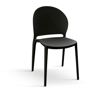 Set di 4 sedie MARBELLA in polipropilene nero