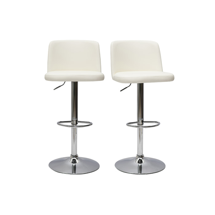 Tabourets de bar design réglables blancs (lot de 2) MONTI