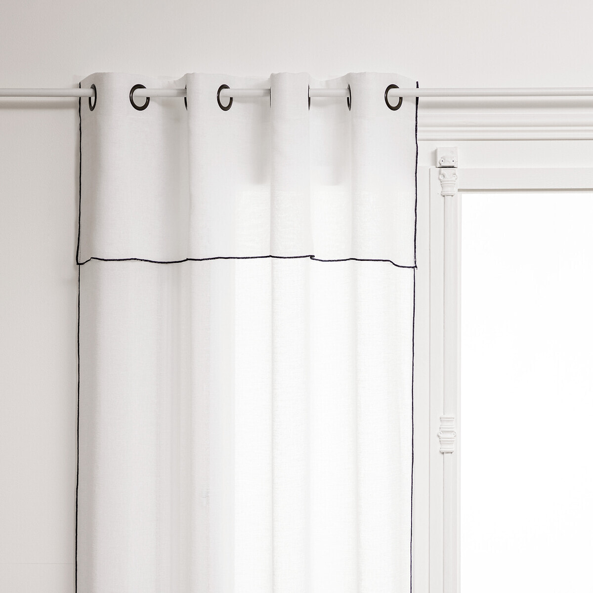 Voilage "Fred" en métal 140x240cm blanc