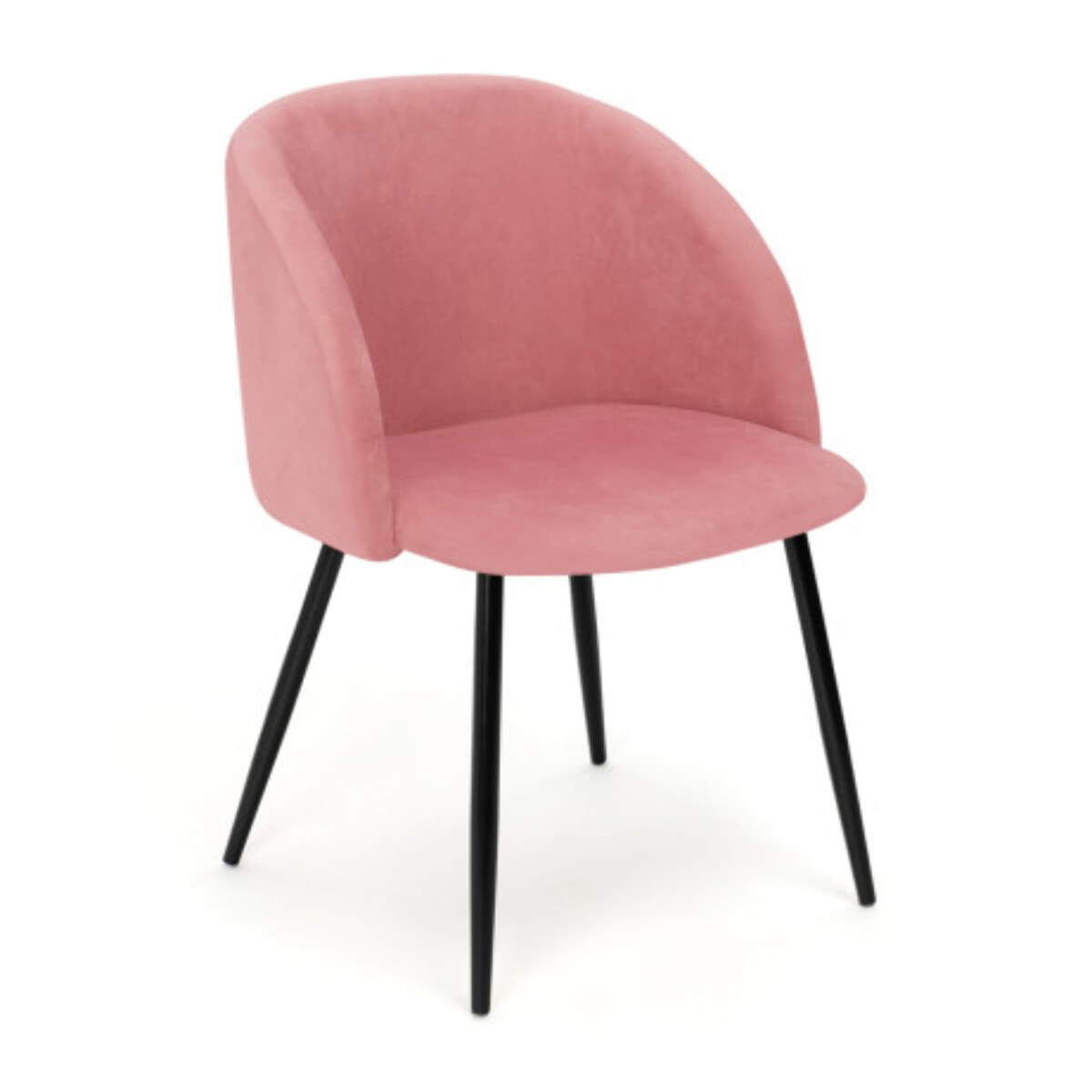 Chaises Nina velours rose pieds noirs - lot de 2