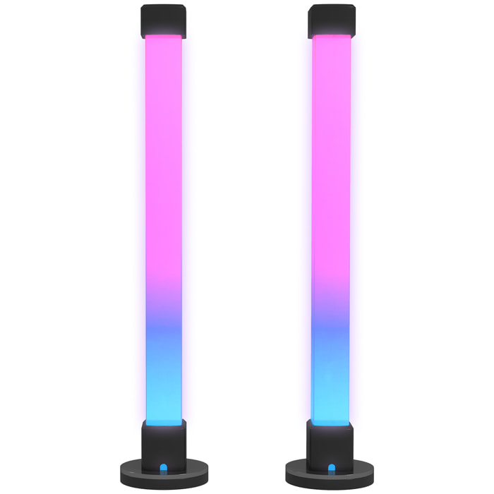 Conjunto de Lámparas de Mesa Inteligente Lámparas de Mesa LED con Control Remoto App Bluetooth Sincronización con Música y Temporizador para Salón Sala de Juegos Dormitorio Blanco