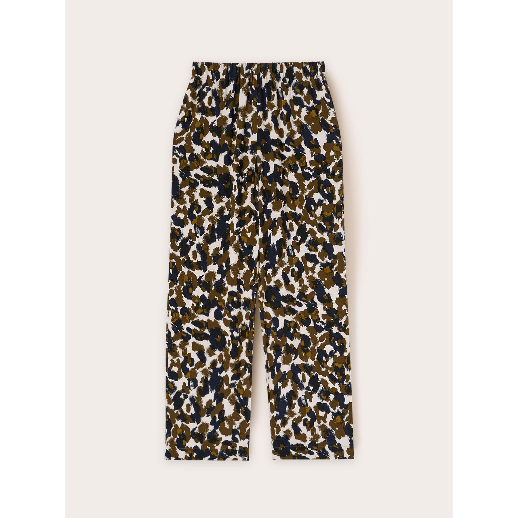 Motivi - Pantalones anchos de mezcla de lyocell con estampado étnico - Verde militare