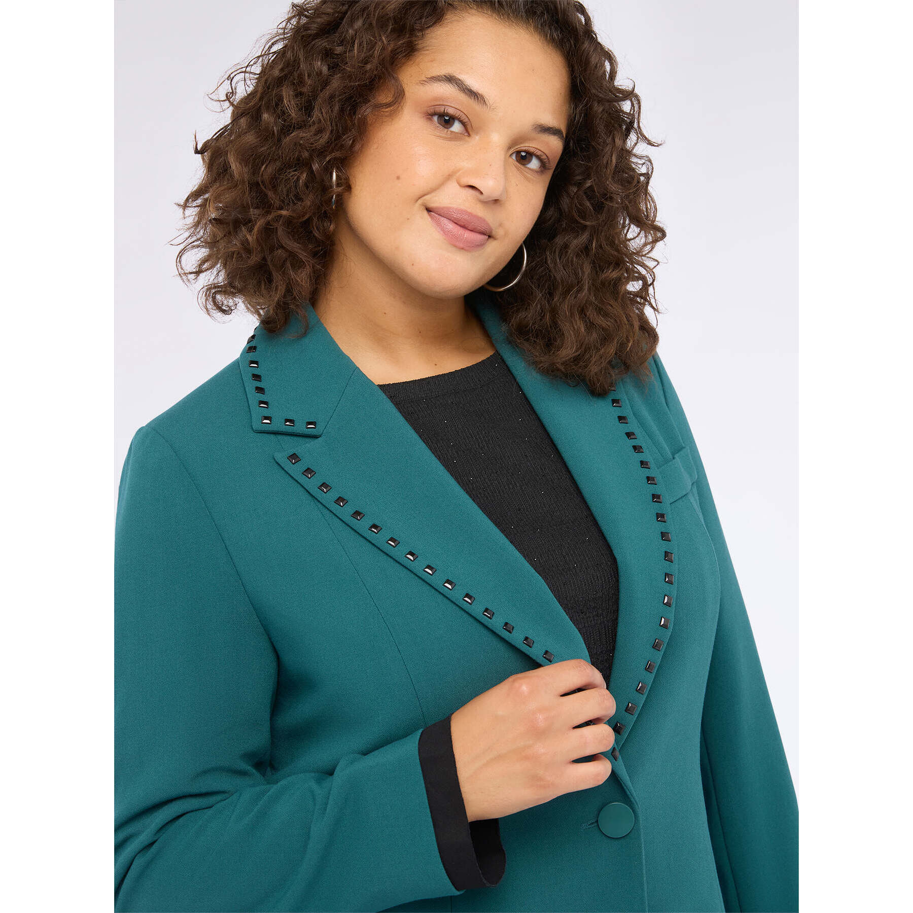 Fiorella Rubino - Blazer con tachuelas en las solapas - Petrol Blue