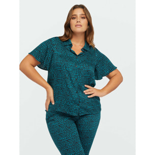 Fiorella Rubino - Camicia con fantasia stampata - Verde