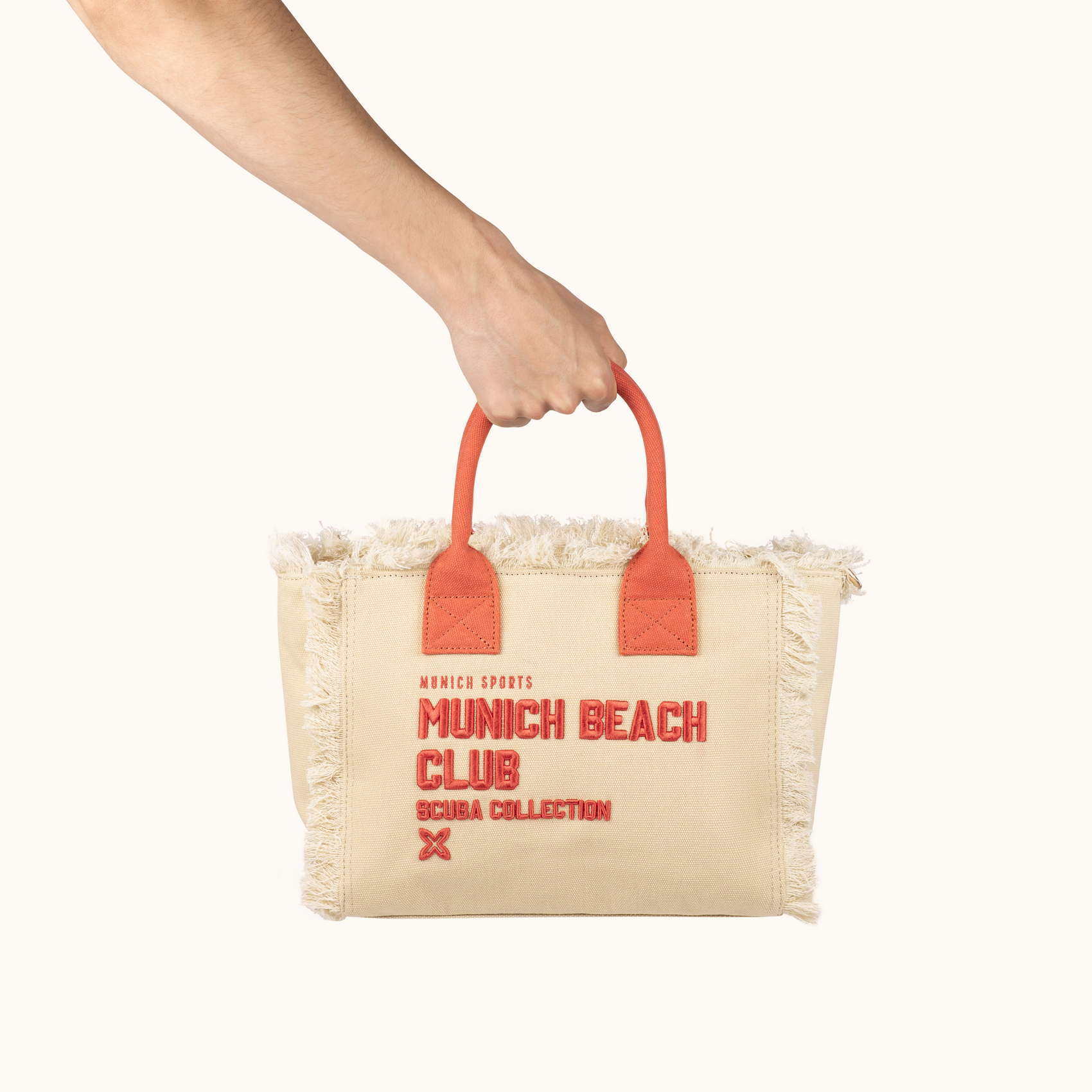 Bolso Bandolera Color Arena de Algodón Reciclado con Flecos SCUBA SAND CROSSBODY