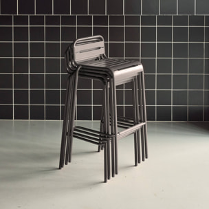 Chaise haute de jardin acier 69cm (lot de 4) AMÉLIA