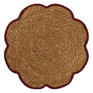 Set de table forme fleur Mona D.38cm bordeaux