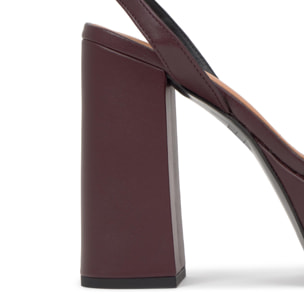 Sandalia de tacón Fibi en napa con cierre de hebilla