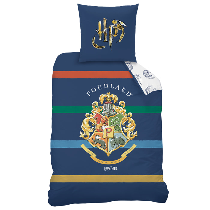Parure de lit imprimée 100% coton, HARRY POTTER COLORS