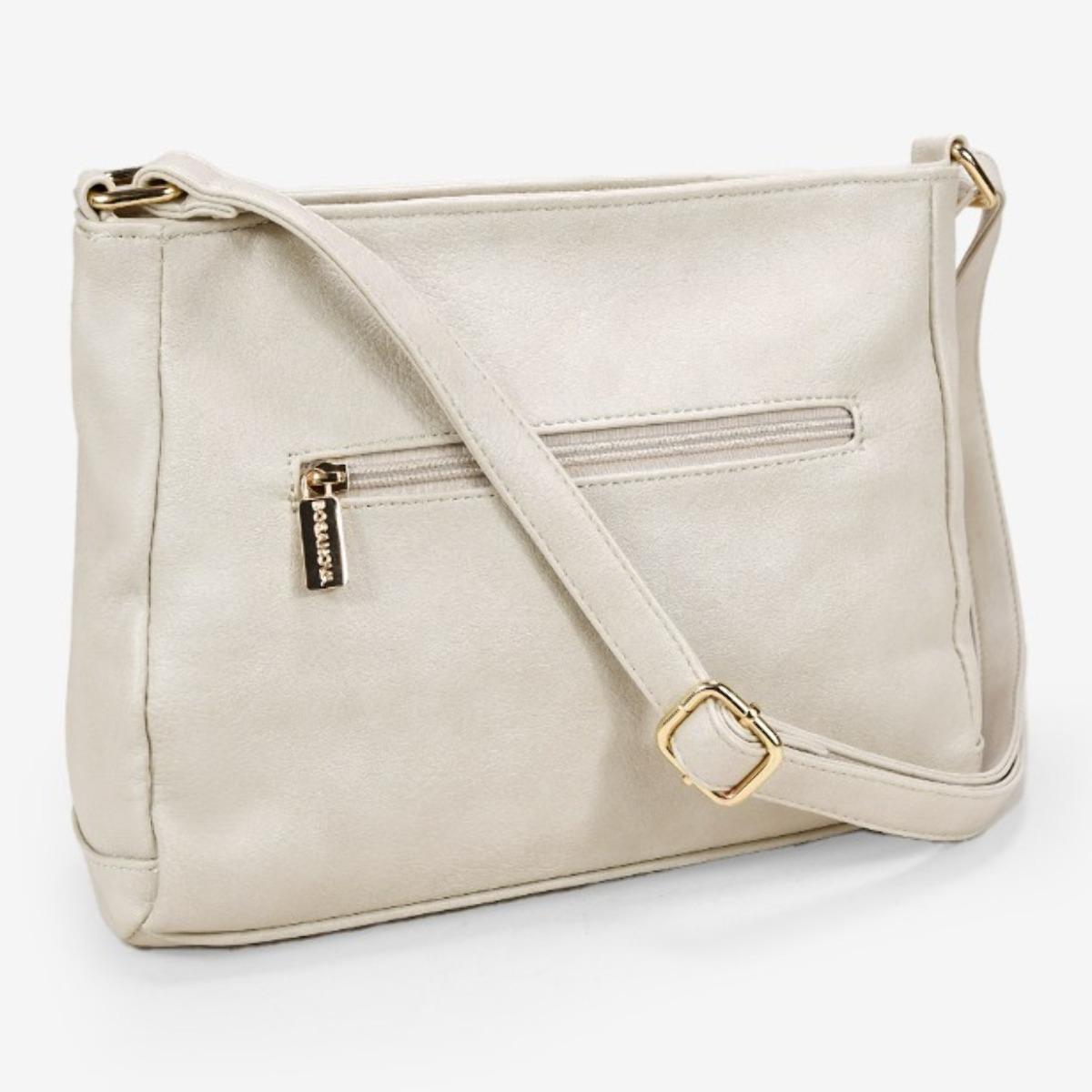 Bolso bandolera beige con bolsillos