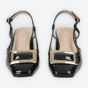 Décolleté sling back Donna Tata Italia Nero