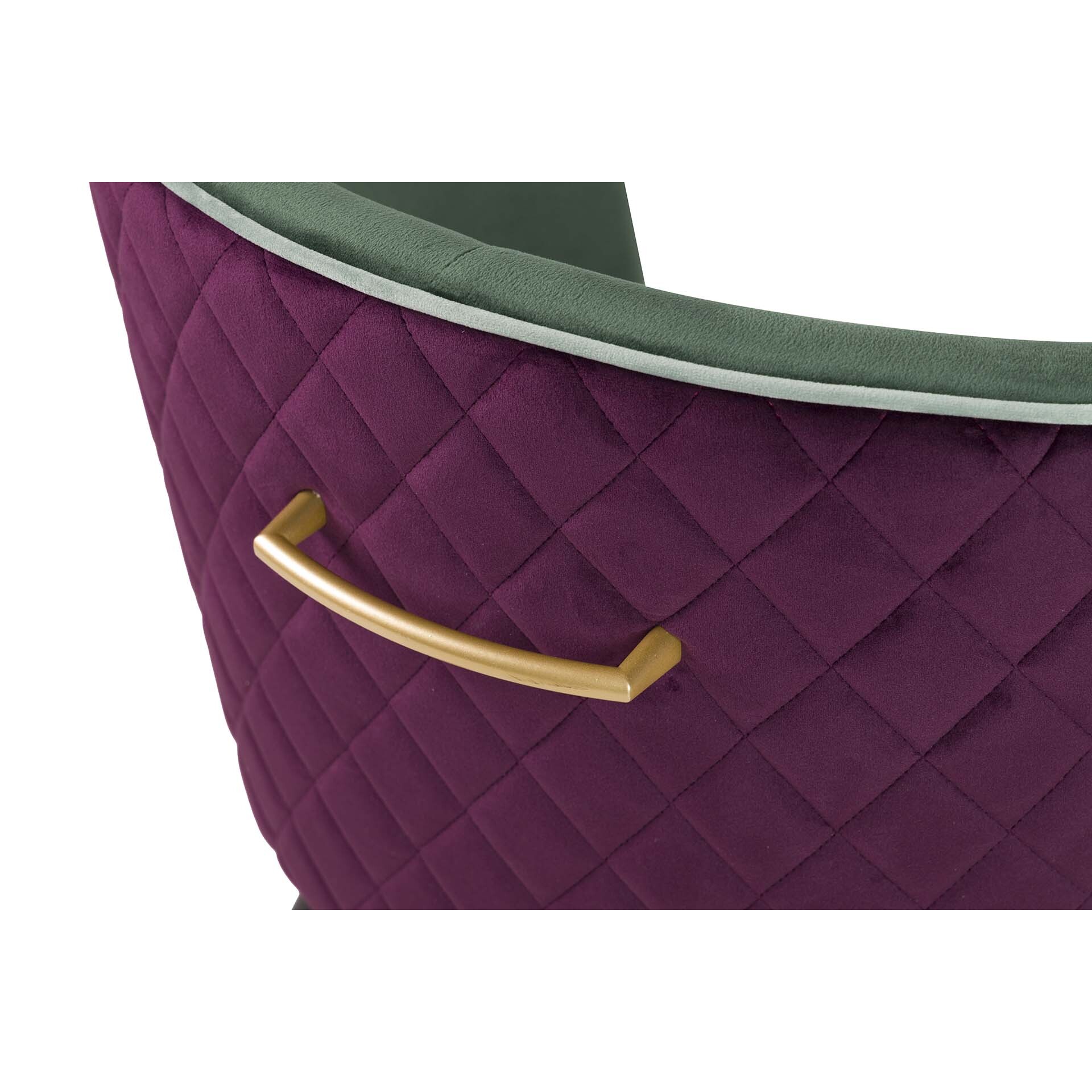 Silla Velvet Morado Y Verde 55x55x76 Cm