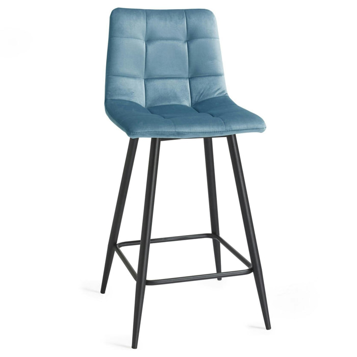 Chaise de bar en velours bleu (lot de 2) ALTA