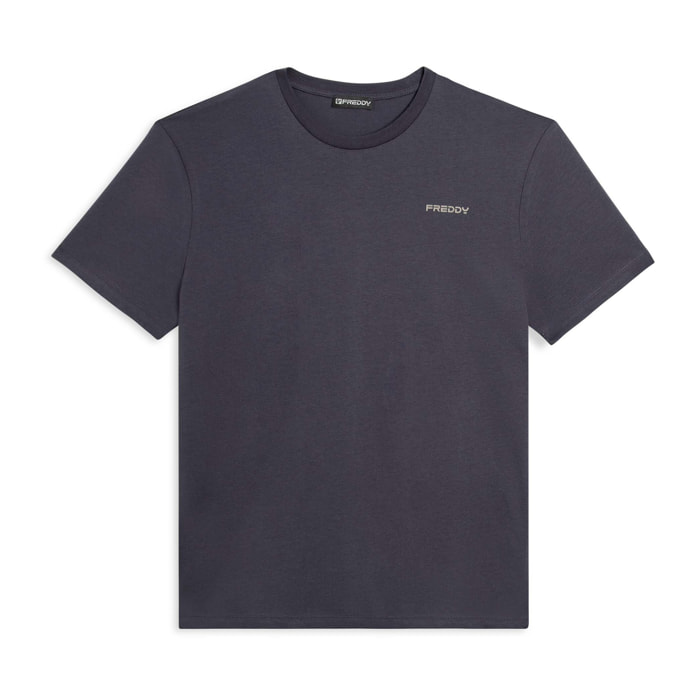 T-shirt basic in cotone con logo lato cuore