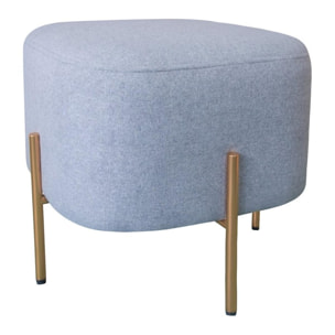 Pouf in tessuto quadrato grigio scuro - Kate