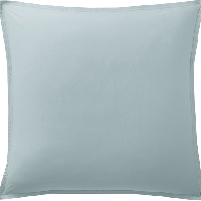 Paire de Taies D'oreiller 100% percale Coton LavÉ 80fils Bleu Lagon
