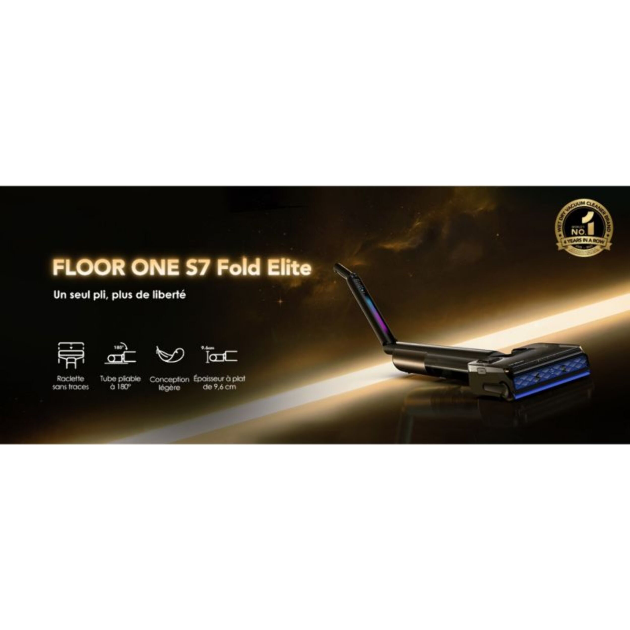 Aspirateur laveur TINECO Floor One S7 Fold Elite Noir