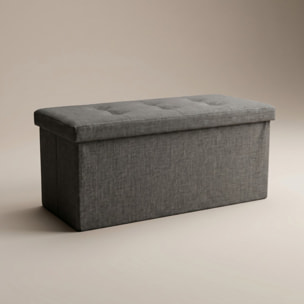 Pouf contenitore imbottito in tessuto con seduta lunga, panca multifunzione con spazio interno, ideale come poggiapiedi, seduta o contenitore, pratico e versatile per soggiorno, camera o ingresso, facile da pulire, dimensioni 76x34x34 cm