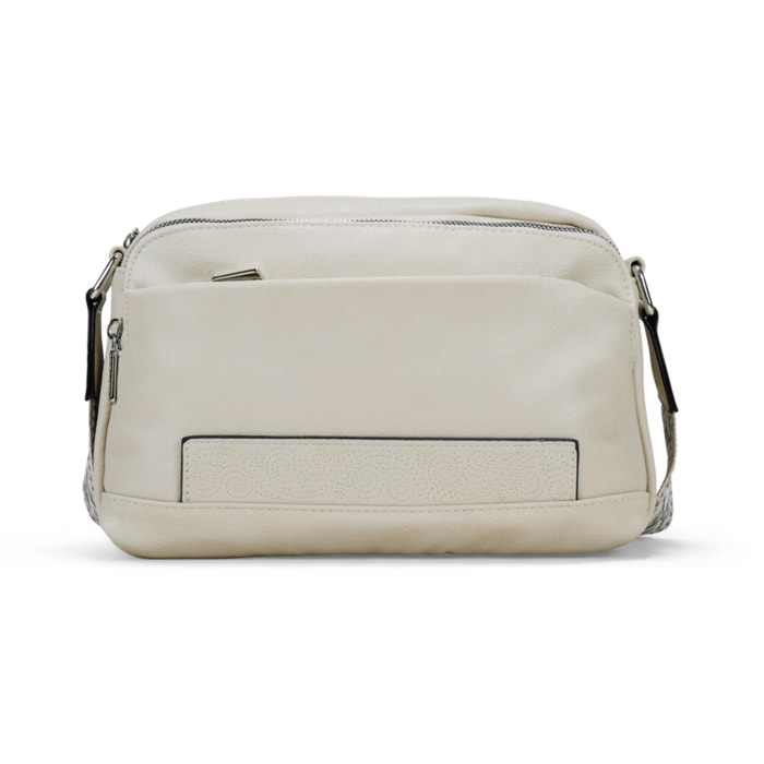 Bolso bandolera beige con asa étnica