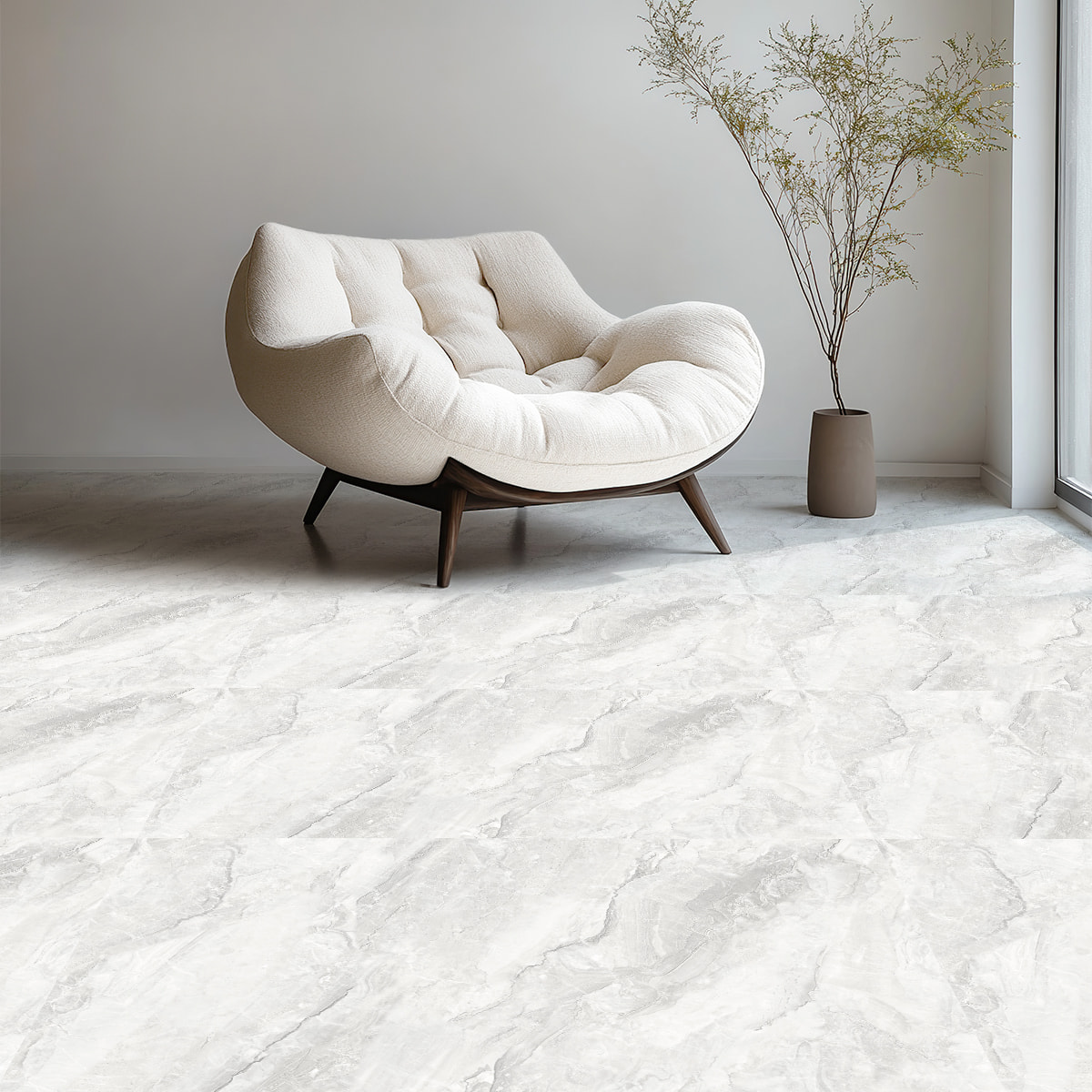 Revêtement sticker sol - MARBRE DE TRENTE - Rouleau adhésif Protection Anti-dérapant