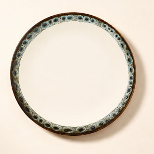 Lot de 6 assiettes plates atome 25cm en faience beige ATOME