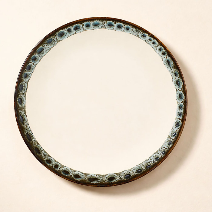 Lot de 6 assiettes plates atome 25cm en faience beige ATOME