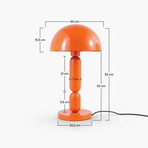 Lampe en bois et métal orange - Romy