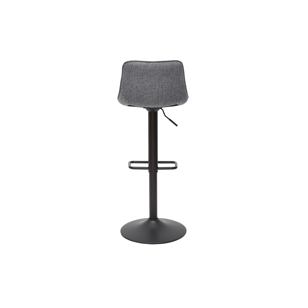 Tabourets de bar réglables pivotants 360° en tissu effet velours texturé gris et métal (lot de 2) BOOST