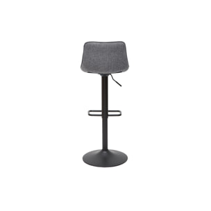 Tabourets de bar réglables pivotants 360° en tissu effet velours texturé gris et métal (lot de 2) BOOST