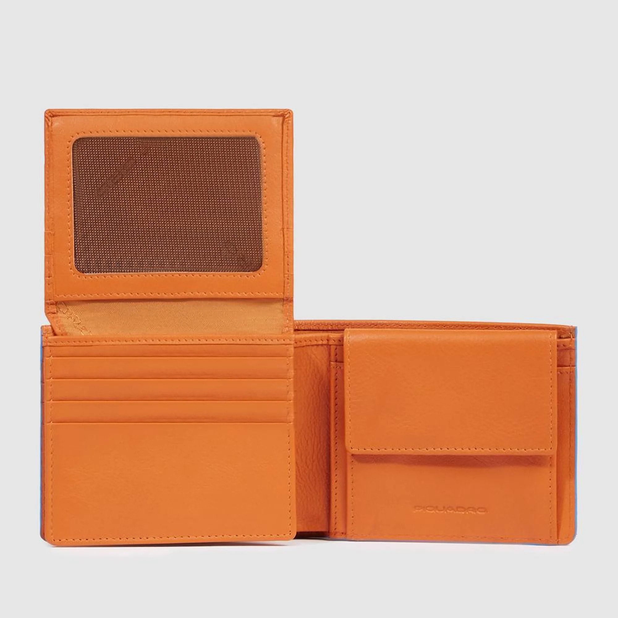 Piquadro Portafogli in pelle con volantino porta documenti, porta carte di credito e protezione RFID